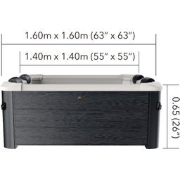 OSLO - FRAME - Rigid Portable Spa - 160 x 160 x 65 cm - 6 Personen - 1 Set