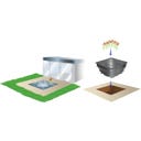 Heissner Bassin de Jardin Carré 79 x 79 x 45 cm - 200 l