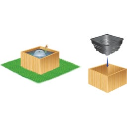 Bassin de Jardin Rectangulaire 49 x 79 x 45 cm - 110 l