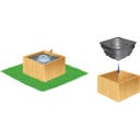 Heissner Bassin de Jardin Carré 79 x 79 x 45 cm - 200 l