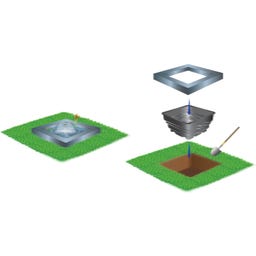 Heissner Bassin de Jardin Carré 56 x 56 x 30 cm - 70 l