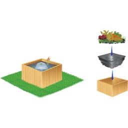 Heissner Bassin de Jardin Carré 150 x 150 x 45 cm - 900 l