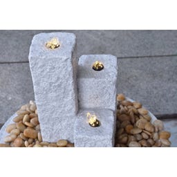 Heissner Tuinfontein Neptun LED - Grijs - 12 x 12 x 15/25/40 cm