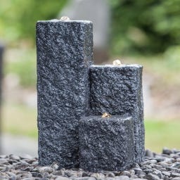 Heissner Tuinfontein Neptun LED - Zwart - 12 x 12 x 15/25/40 cm