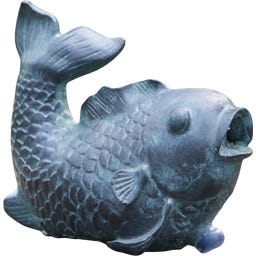 Figurine Décorative pour Bassin en Forme de Poisson Coloris Bronze - 10 x 17x 14 cm