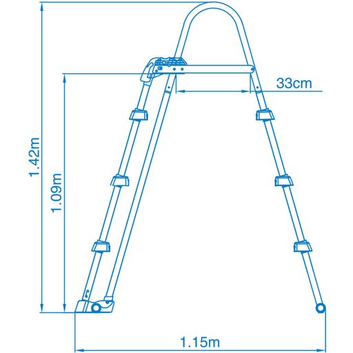 Postavitvena lestev s kovinsko konstrukcijo za bazene z višino 91 - 107 cm - 1 k.
