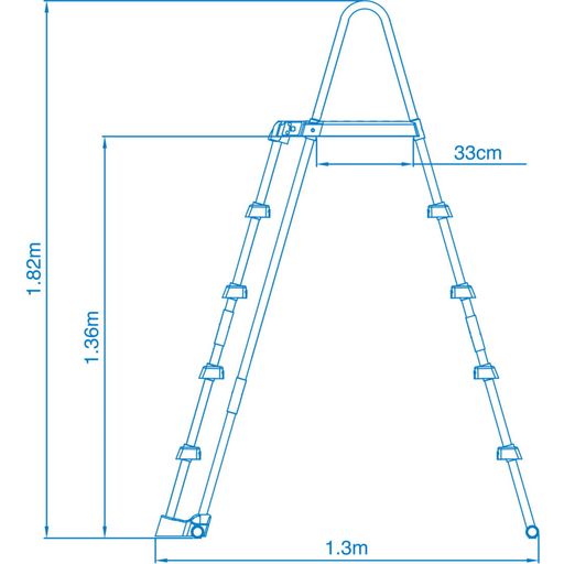 Varnostna lestev s kovinsko konstrukcijo za bazene z višino 122 - 132 cm - 1 k.