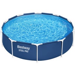 Piscina Steel Pro™ Rotonda Ø 305 x 76 cm - Senza Pompa Filtro - Blu Scuro - 1 pz.