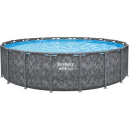 APX365™ Wintervast Frame Zwembad - Complete Set, Ø 549 x 132 cm - Set met zwembad, zandfiltersysteem, filterballen, veiligheidsladder, dekzeil, reparatiepatches