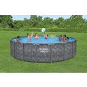 APX365™ Wintervast Frame Zwembad - Complete Set, Ø 549 x 132 cm - Set met zwembad, zandfiltersysteem, filterballen, veiligheidsladder, dekzeil, reparatiepatches