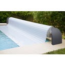 Rollabdeckung Contura Rechteckig 1000 x 500 cm - Kristallweiß - Polycarbonat Solarlamellen