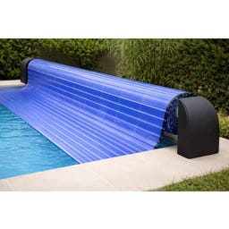 Rollabdeckung Contura Rechteckig 1000 x 500 cm - Kristallblau - Polycarbonat Solarlamellen