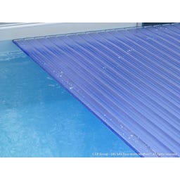 Rollabdeckung Contura Rechteckig 1000 x 500 cm - Kristallblau - Polycarbonat Solarlamellen