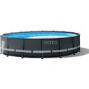 Piscina Ultra Frame Rondo XTR Ø 488 x 122 cm - Set con piscina, sistema de depuración de arena, conexiones, escalera de seguridad, cubierta y lona de protección del suelo