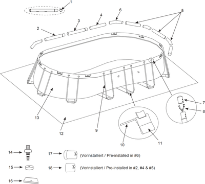 Spare Parts Intex Frame Pool Prism Oval 503 x 274 x 122 cm - 126796GN - Model from 2019