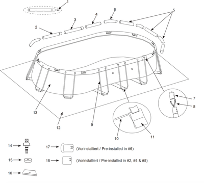 Spare Parts Intex Frame Pool Prism Oval 610 x 305 x 122 cm - 126798GN - Model from 2019