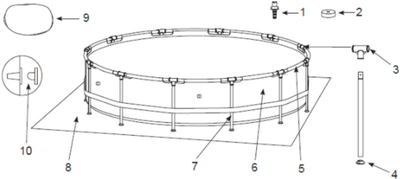 Ersatzteile Intex Frame Pool Prism Rondo Ø 366 x 76 cm - 126712GN - Modell ab 2020