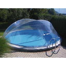 Cabrio Dome para piscinas ovais com corrimãos largos