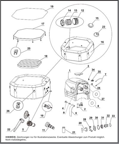 Części zamienne Intex Whirlpool Pure-Spa Bubble & Jet - Large - 128462 - Model 2023