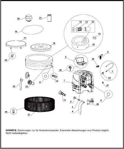 Ersatzteile Intex Whirlpool SimpleSpa - 128482 - Modell 2021
