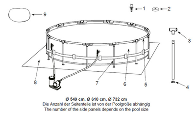 Ersatzteile Intex Frame Pool Prism Rondo Ø 549 x 122 cm - 126732GN - Modell ab 2020