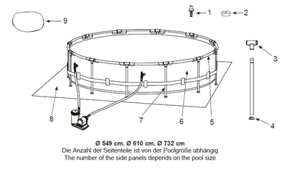 Peças de Reposição Intex Frame Pool Prism Rondo Ø 549 x 122 cm - 126732GN - Modelo a partir de 2020