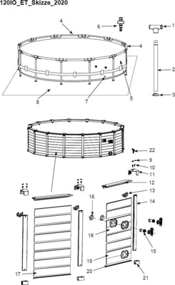 Ersatzteile Intex Frame Pool Graphit Ø 478 x 124 cm - 126384GN - Modell ab 2020