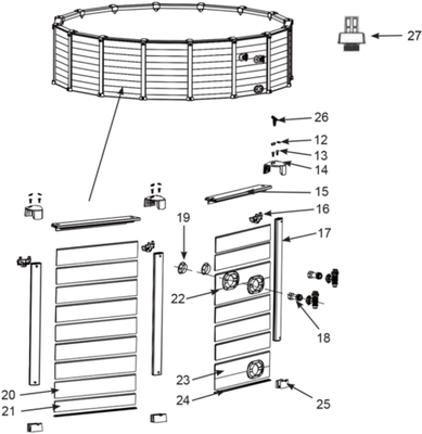 Ersatzteile Intex Frame Pool Graphit Ø 478 x 124 cm - 126384GN - Modell 2019