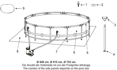 Ersatzteile Intex Frame Pool Prism Greywood Ø 549 x 122 cm - 126744GN - Modell ab 2020