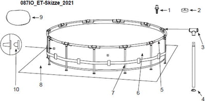 Ersatzteile Intex Frame Pool Rondo Ø 366 x 84 cm Komplettset - 128214AD - Modell ab 2020