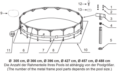 Náhradní díly Intex - Frame Pool Prism Rondo Ø 366 x 99 cm - 126716GN - model 2019