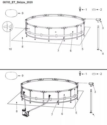 Náhradné diely pre Frame Pool Set Rondo 366 x 122 cm bez filtračného systému - SB-128936GH - model od roku 2020