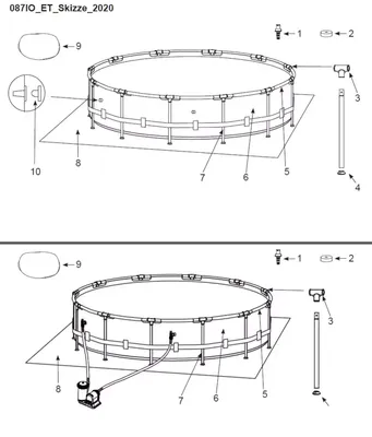 Pièces de rechange pour piscine tubulaire ronde 366 x 122 cm - SB-128936GH - Modèle à partir de 2020