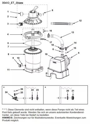 Pièces de rechange pour filtre Krystal Clear 2 m³ - 126642 - Modèle jusqu'à 2022