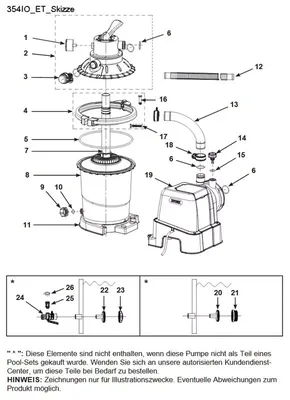 Ricambi pompa filtro a sabbia Intex Krystal Clear 2 m³ - 126642 - Modello dal 2023