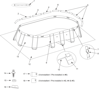 Ersatzteile Intex Frame Pool Prism Oval 610 x 305 x 122 cm - 126798GN - Modell ab 2019