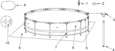 Ersatzteile Intex Frame Pool Prism Rondo Ø 305 x 76 cm - 126702GN - Modell ab 2020