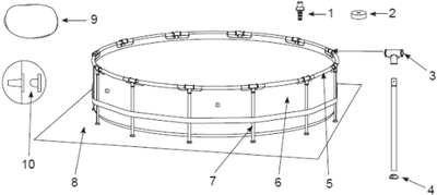 Intex Prism Rondo fémvázas medence Ø 305 x 76 cm - 126702GN - Modell 2020-tól - Alkatrészek